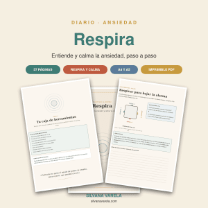 Diario de la Ansiedad «Respira» — herramientas para calmar la ansiedad (PDF imprimible)