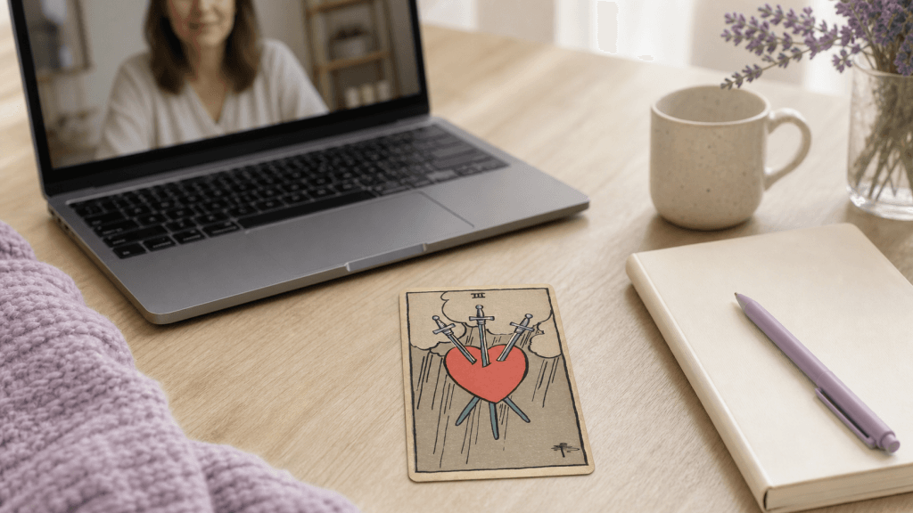 Consulta de tarot online con la carta Tres de Espadas del Rider-Waite-Smith